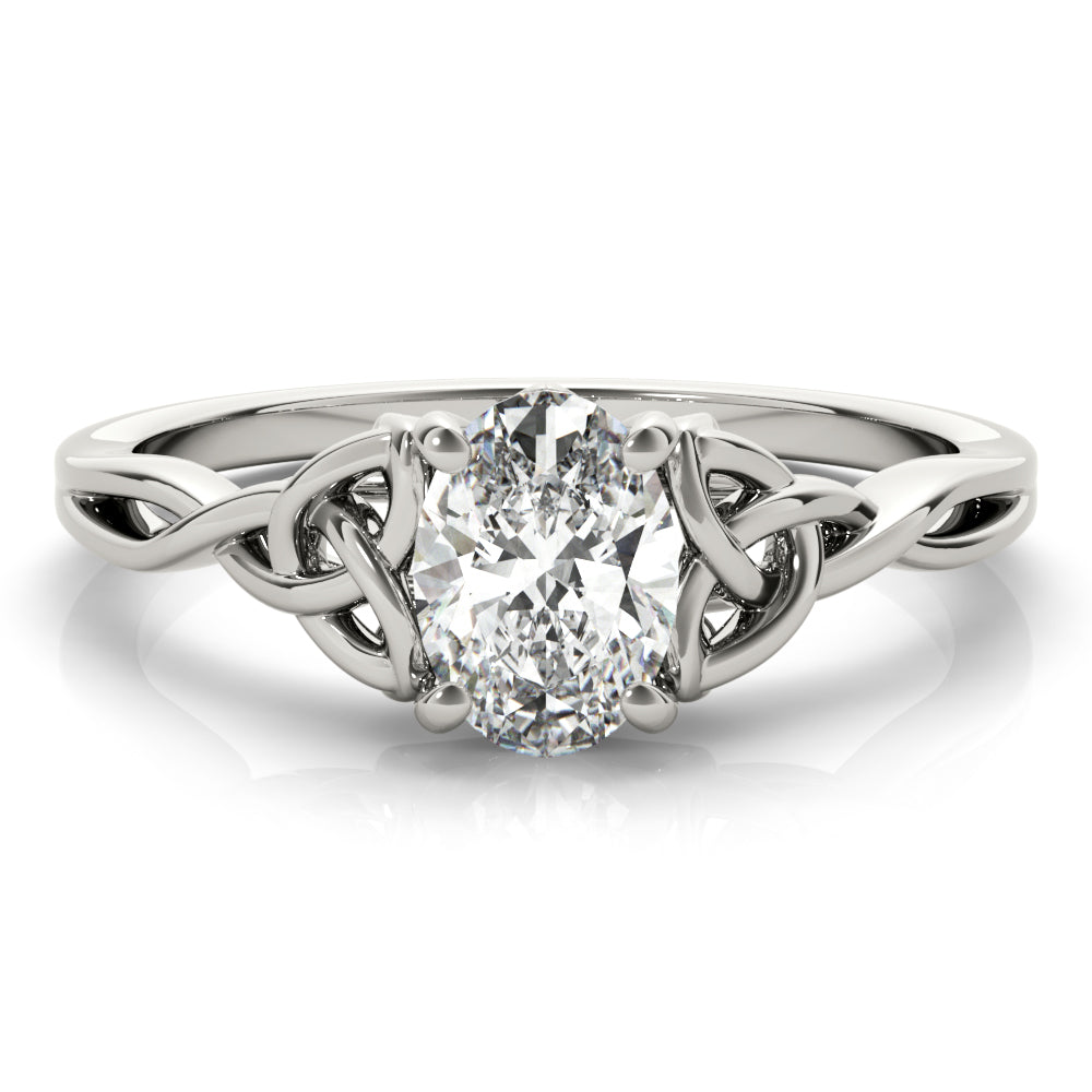 Celtic Love Knot Oval Diamond Solitaire Engagement Ring-VIRABYANI